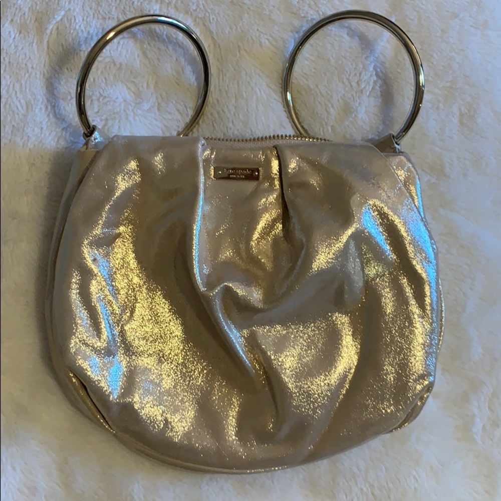Gold metallic clutch